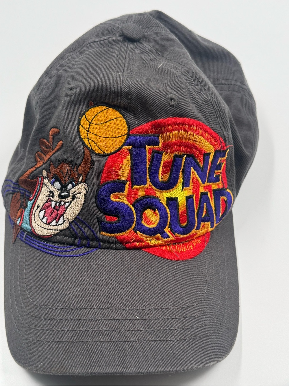 HAT Tune Squad Embroidered Taz Cap - Charcoal with Bold Multicolor Logo